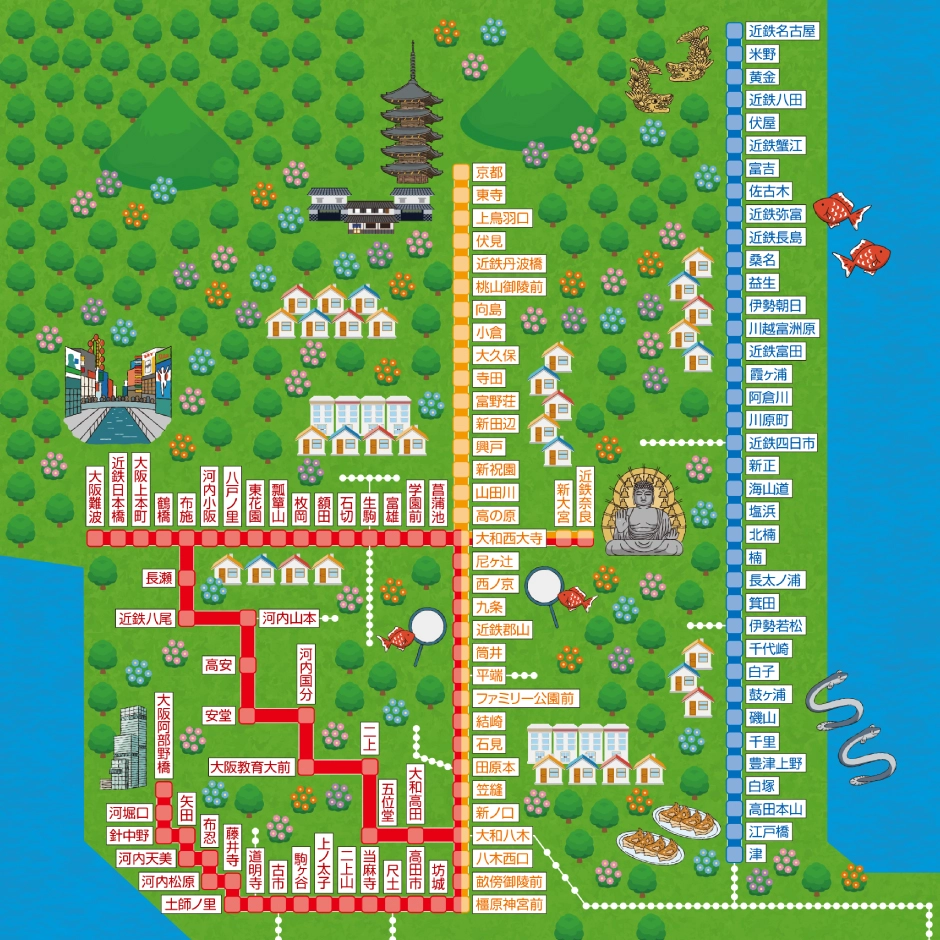対象路線MAP（近鉄）